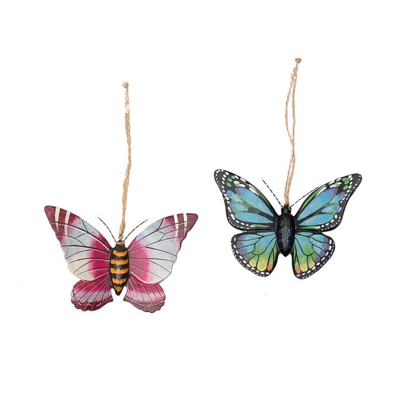 18.5" 2pk Resort Stripe Throw Pillows Blue - Pillow Perfect