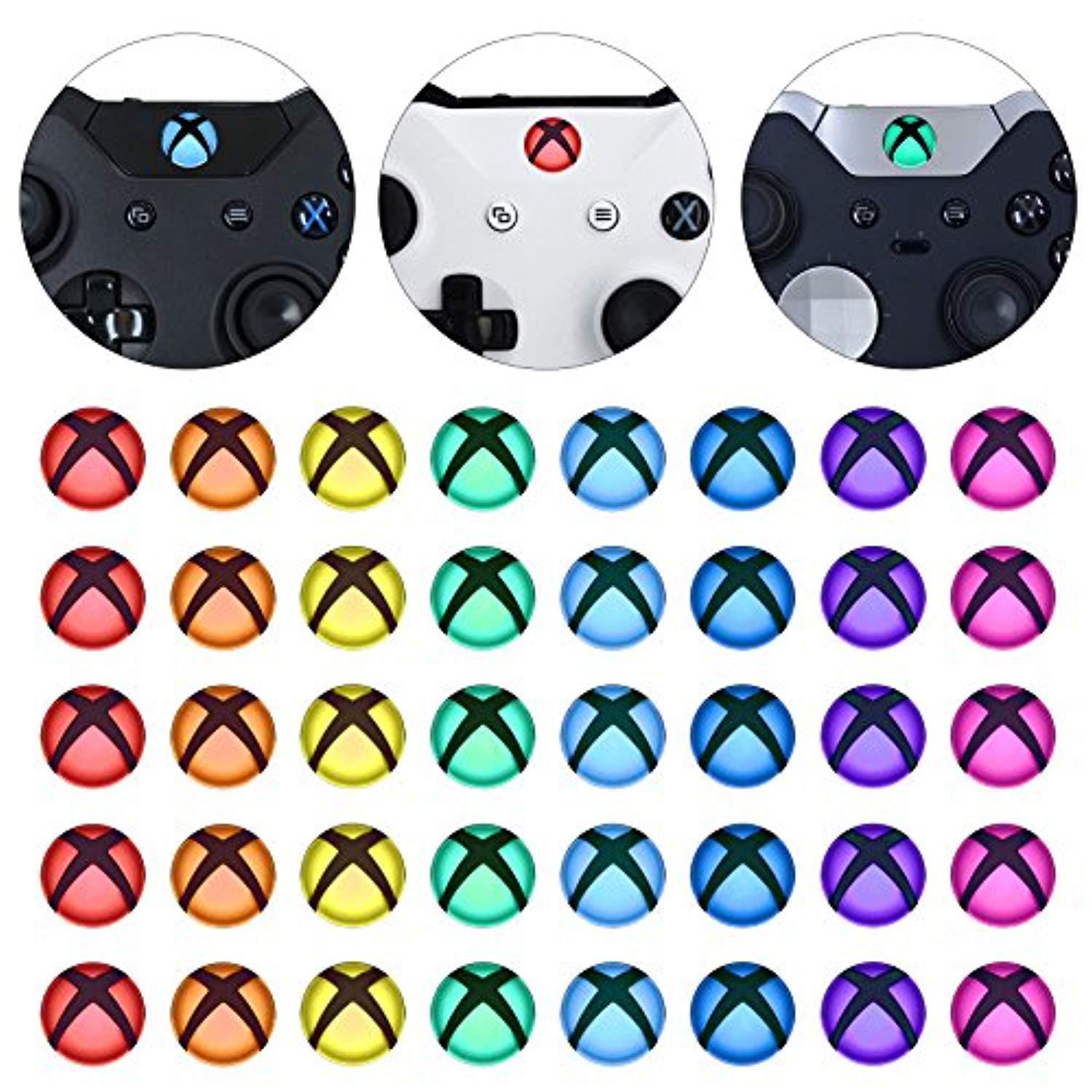 extremerate custom home guide button led mod stickers for xbox one/s /elite/x controller with tools set - 40pcs in 8 colors
