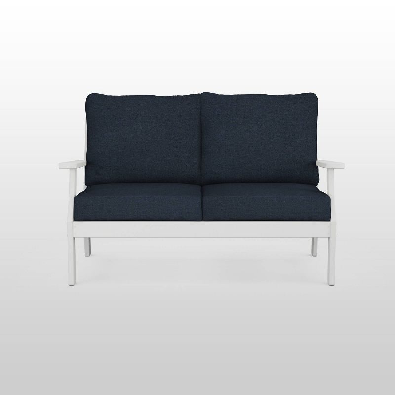 Braxton Deep Seating Patio Settee White - POLYWOOD