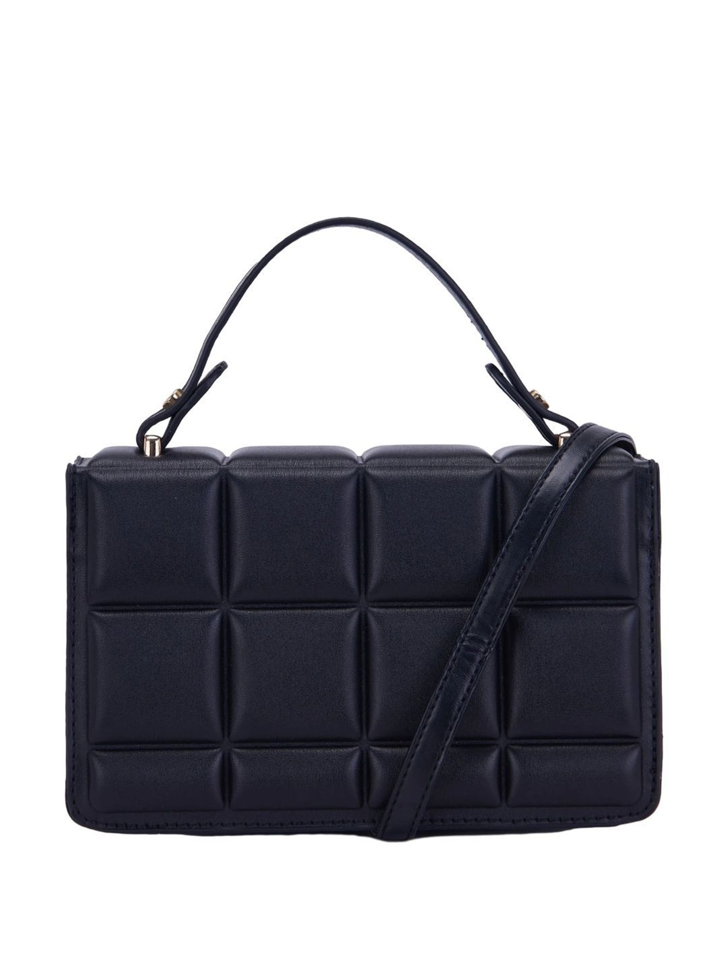 Giordano Black Quilted Medium Satchel Handbag