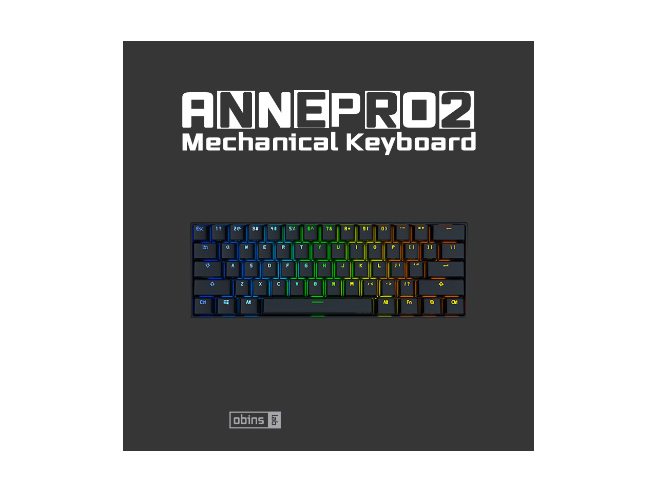 Anne Pro 2 Mechanical Keyboard 60% RGB Wired/ Wireless Bluetooth 4.0 PBT Type-c Kailh Red Switch -Black