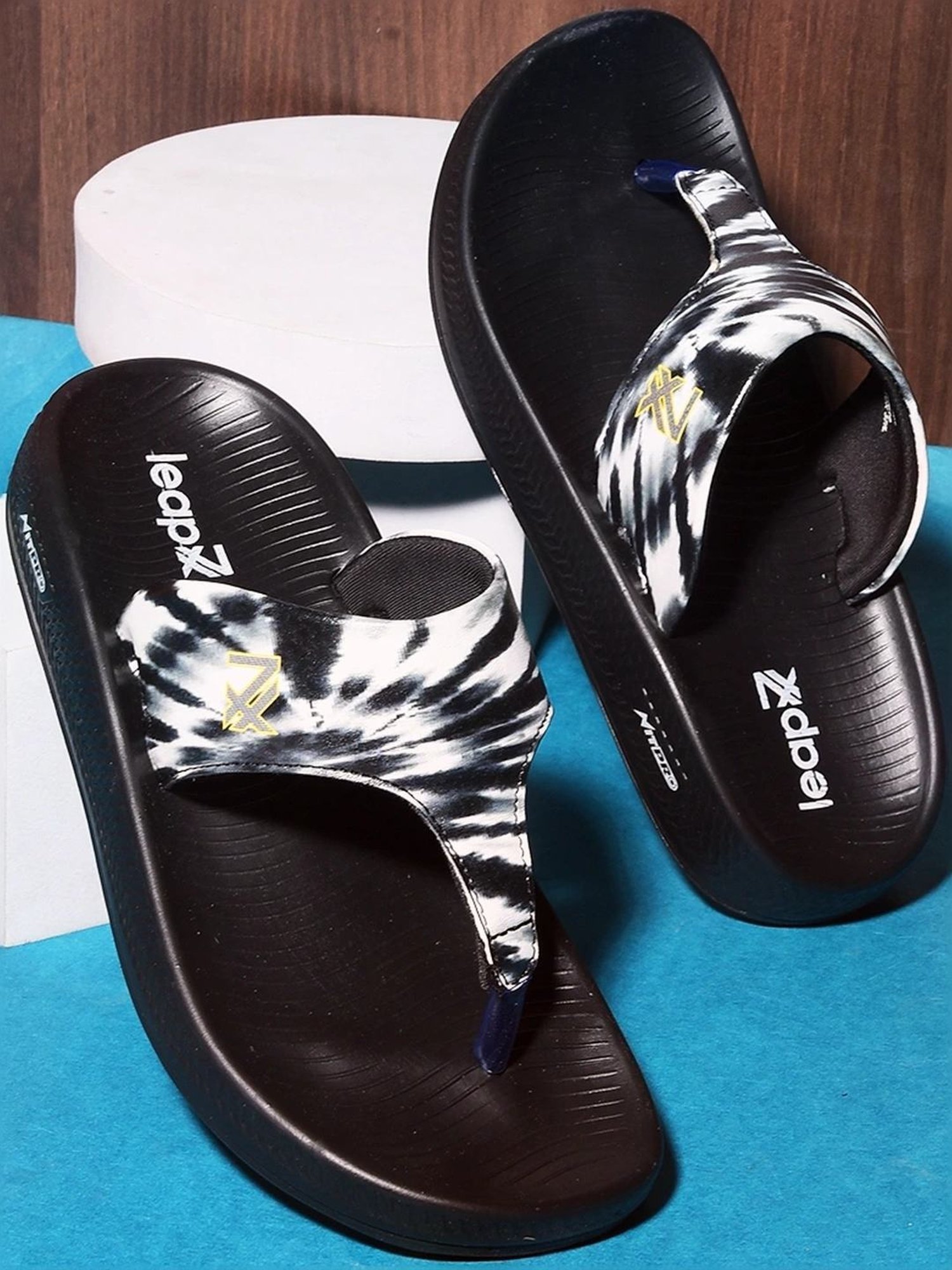 Leap7X by Liberty Women's Black Thong Wedges