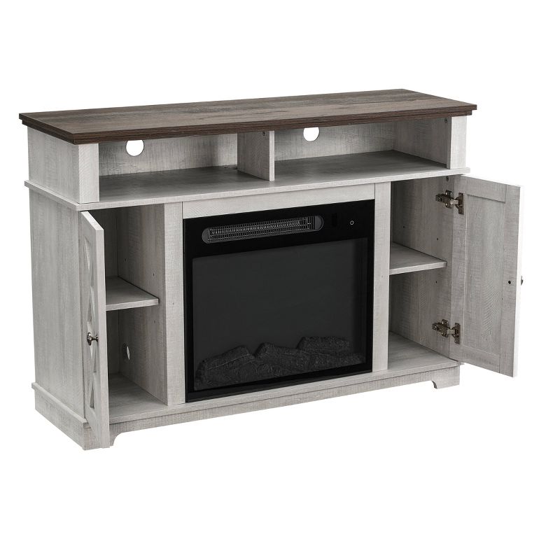 48" TV Stand For TVs up to 55" with Electric Fireplace White - Home Essentials