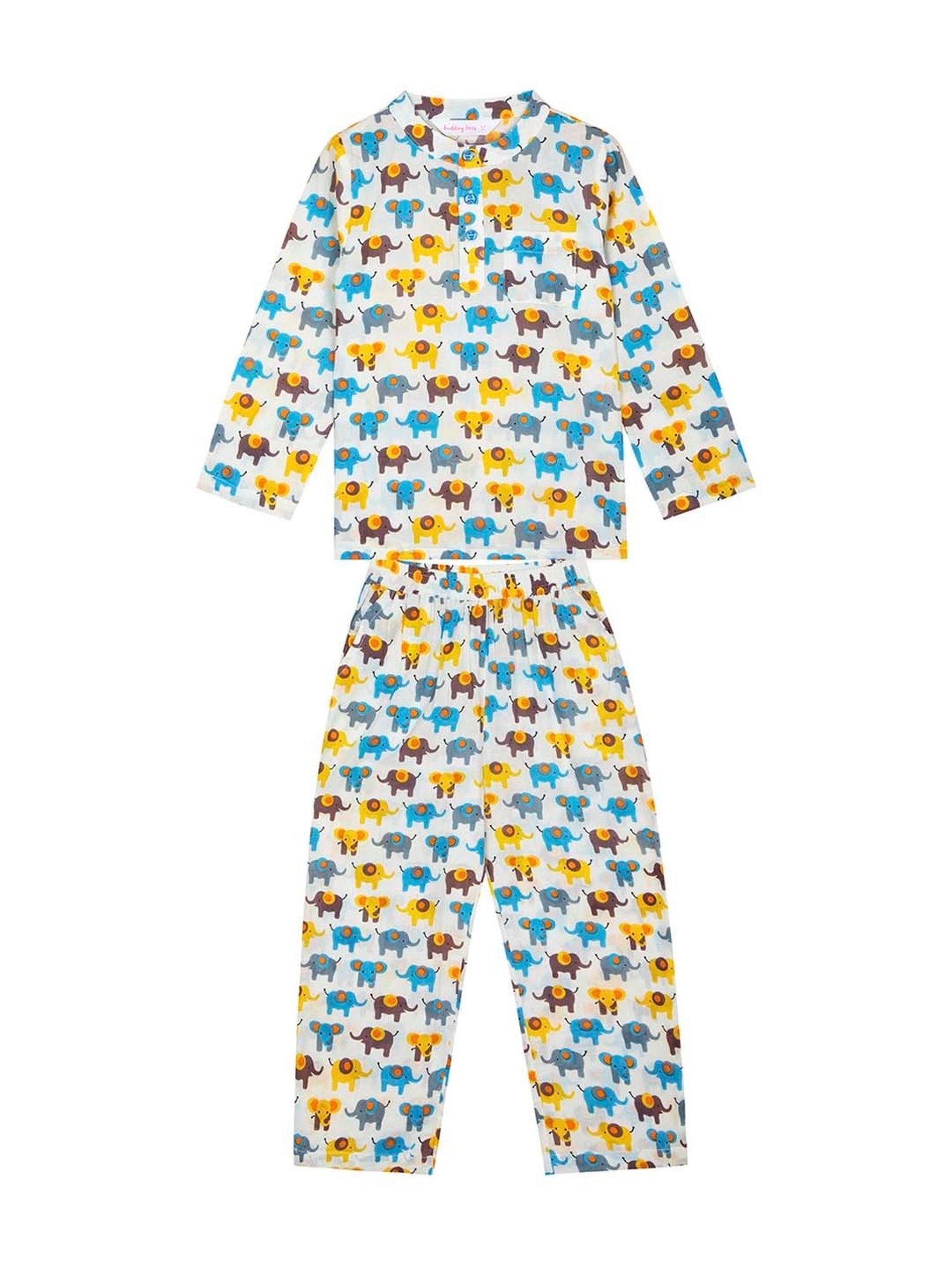 Budding Bees Boys Multicolor Cotton Printed Full Sleeves Shirt Set