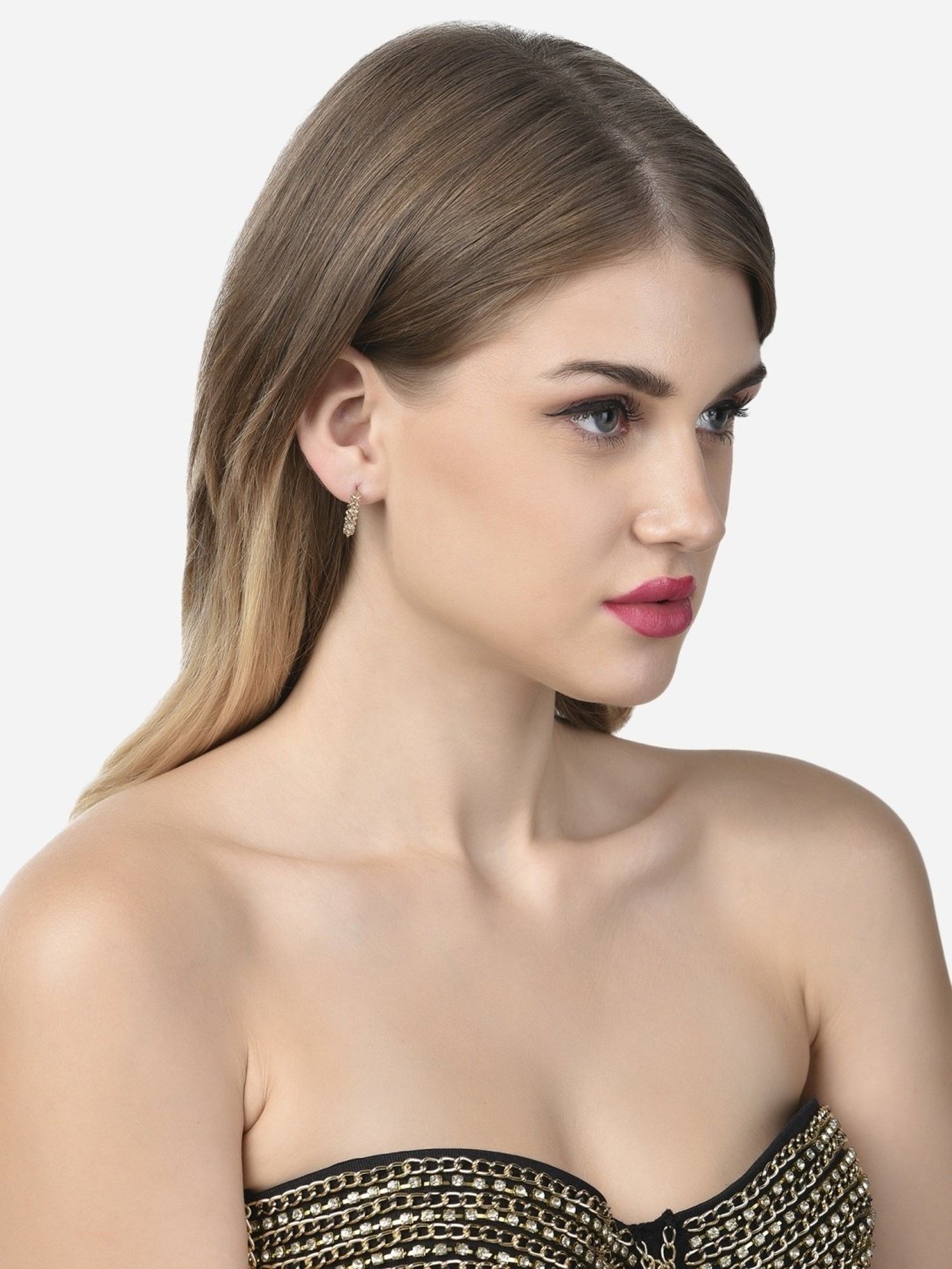 Zaveri Pearls Set of 25 Gold Tone Classy Contemporary Studs & Hoop Earrings-ZPFK14642