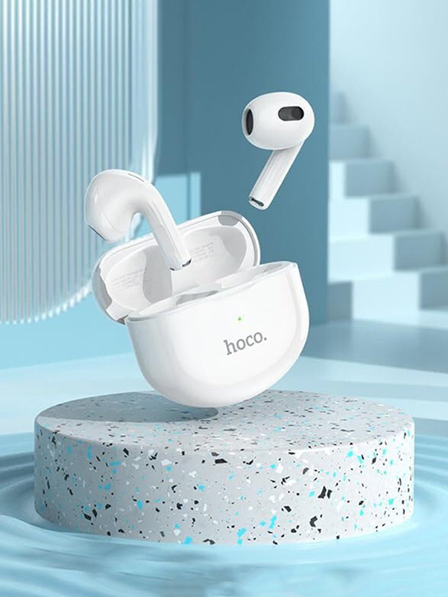 Hoco EW51 In Ear Bluetooth Earbuds with ANC & 50hrs Playtime (White, True Wireless)