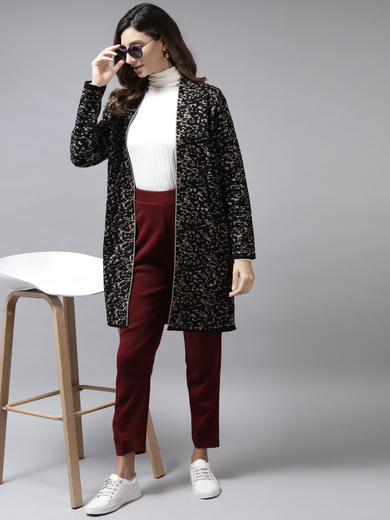 Cayman Maroon Mid Rise Pants