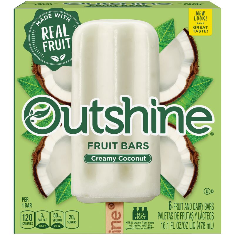 Outshine Coconut Frozen Fruit Bar - 6ct