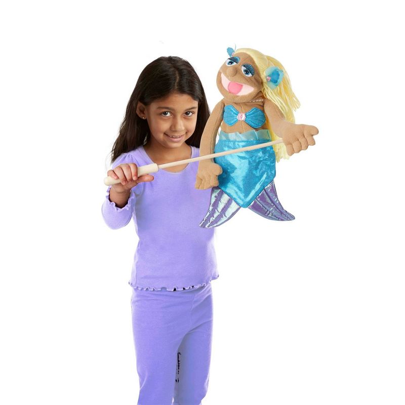Melissa & Doug Mermaid Puppet With Detachable Wooden Rod for Animated Gestures