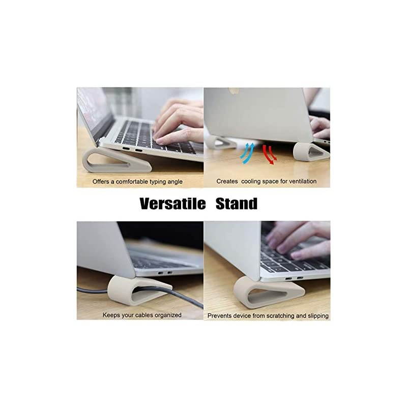 Universal Laptop/Computer Keyboard Stands, [4 Pack] Rubber Tilting Wedge Riser Holder for Desk, Ultra Compact Portable Ventilated Stand & Elevated Feet for Notebook Keyboard - White