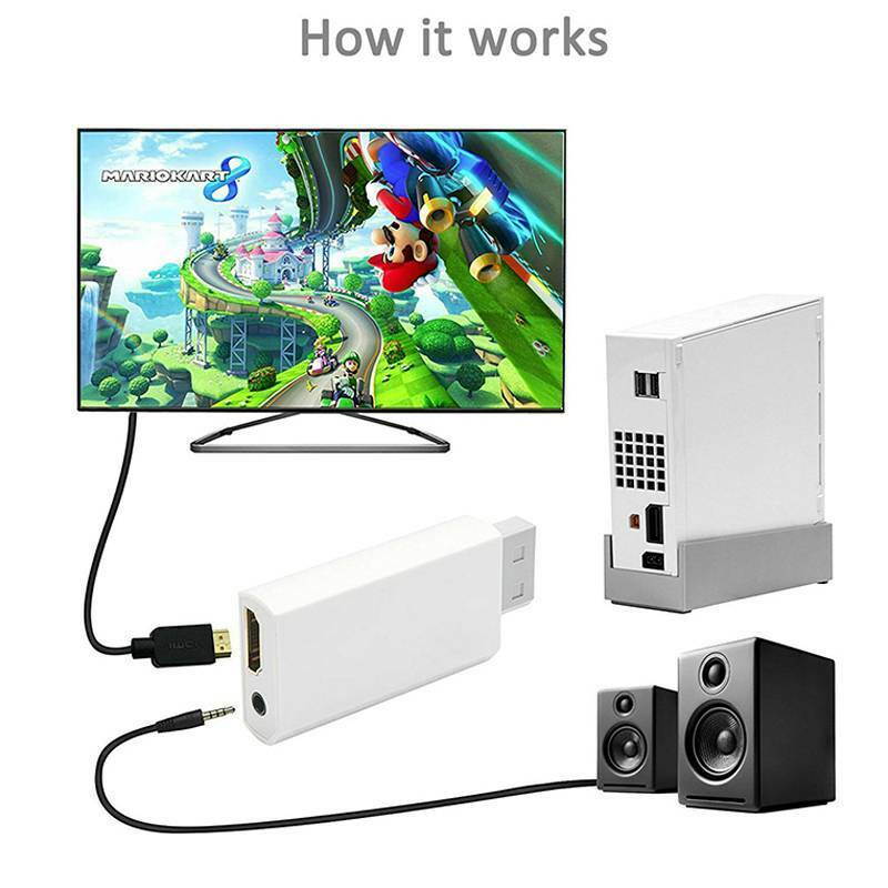 Wii to hdmi WII2HDMI FULL HD 1080P CONVERTER ADAPTER ADAPTOR AUDIO SUPPORT Portable Wii to HDMI Wii2HDMI Full HD Converter Audio Output Adapter TV White