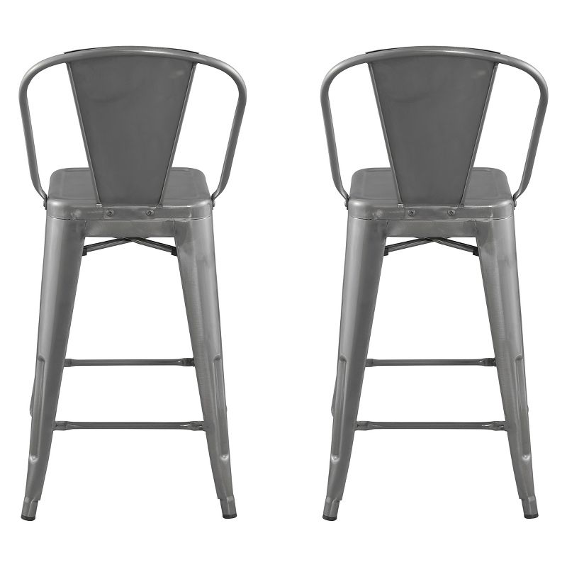 Set of 2 24" Carlisle Backed Counter Height Barstool Natural Metal - Threshold™