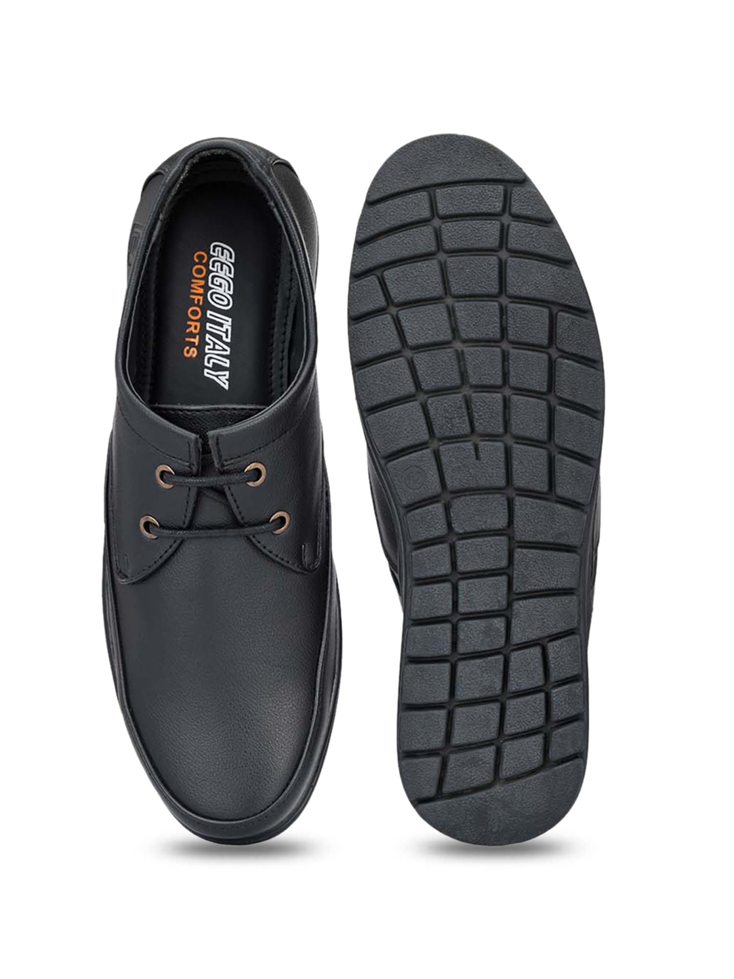 Eego Italy Men's Black Derby Shoes