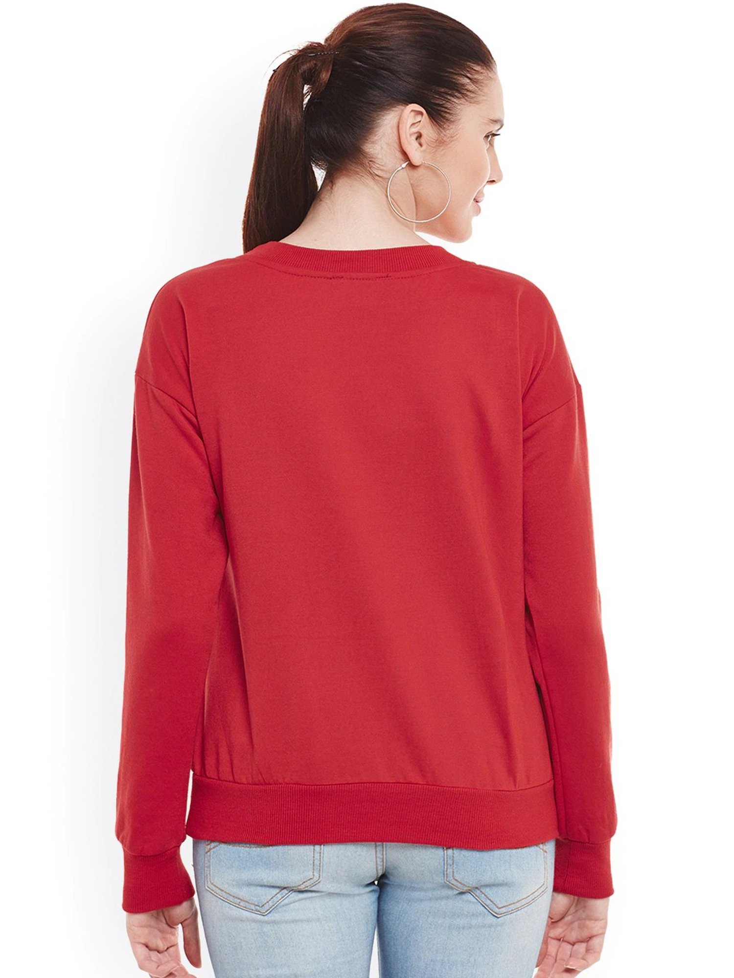 Belle Fille Red Full Sleeves Sweatshirt