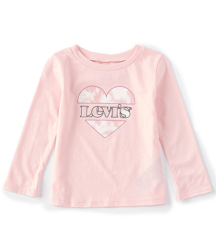 Levi's&reg; Baby Girls 12-24 Months Long-Sleeve Heart-Graphic Logo Tee
