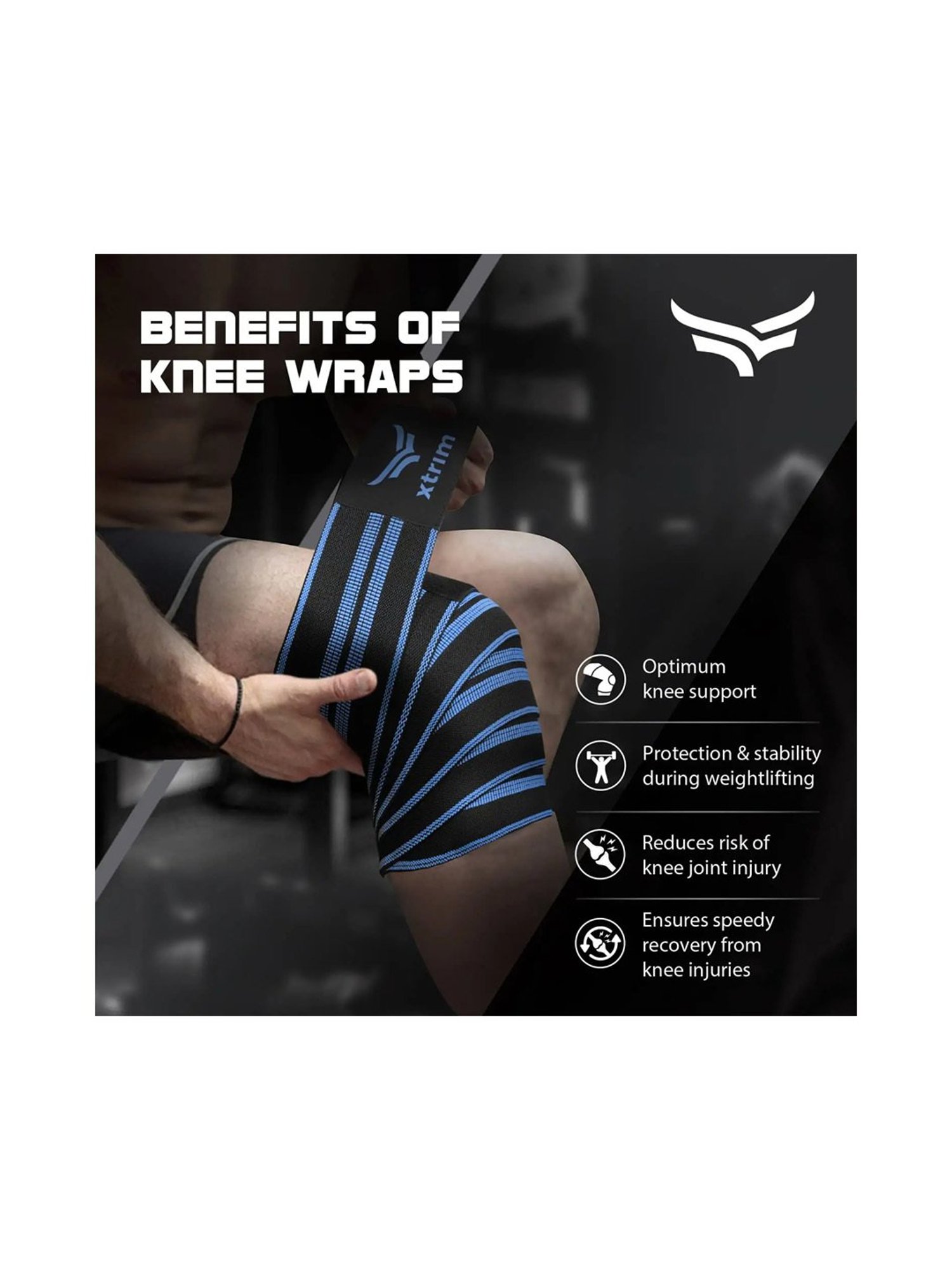 Xtrim Set of 2 Knee Wrap (Blue)