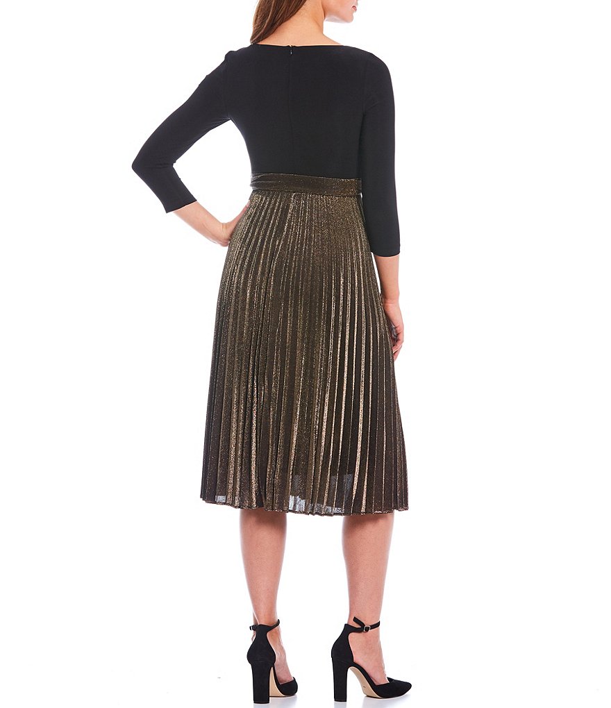 Tommy Hilfiger Paisley Chiffon Smocked Sleeveless Mock-Neck Midi A-Line Dress