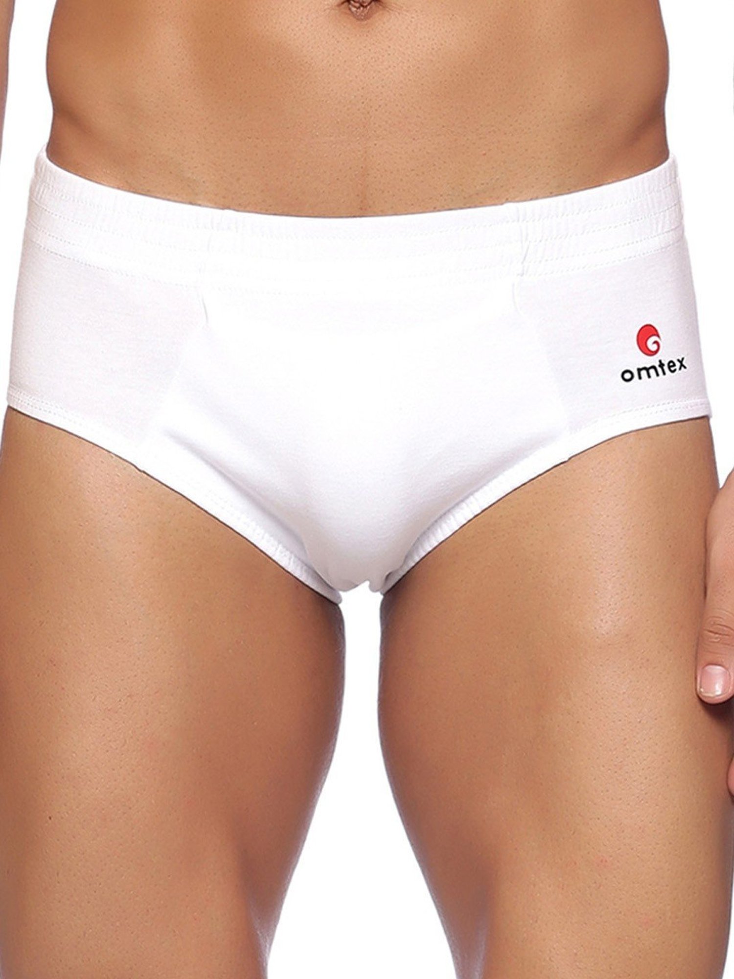 Omtex Men's Sports Cricket Special Cotton Brief (White) Size - S