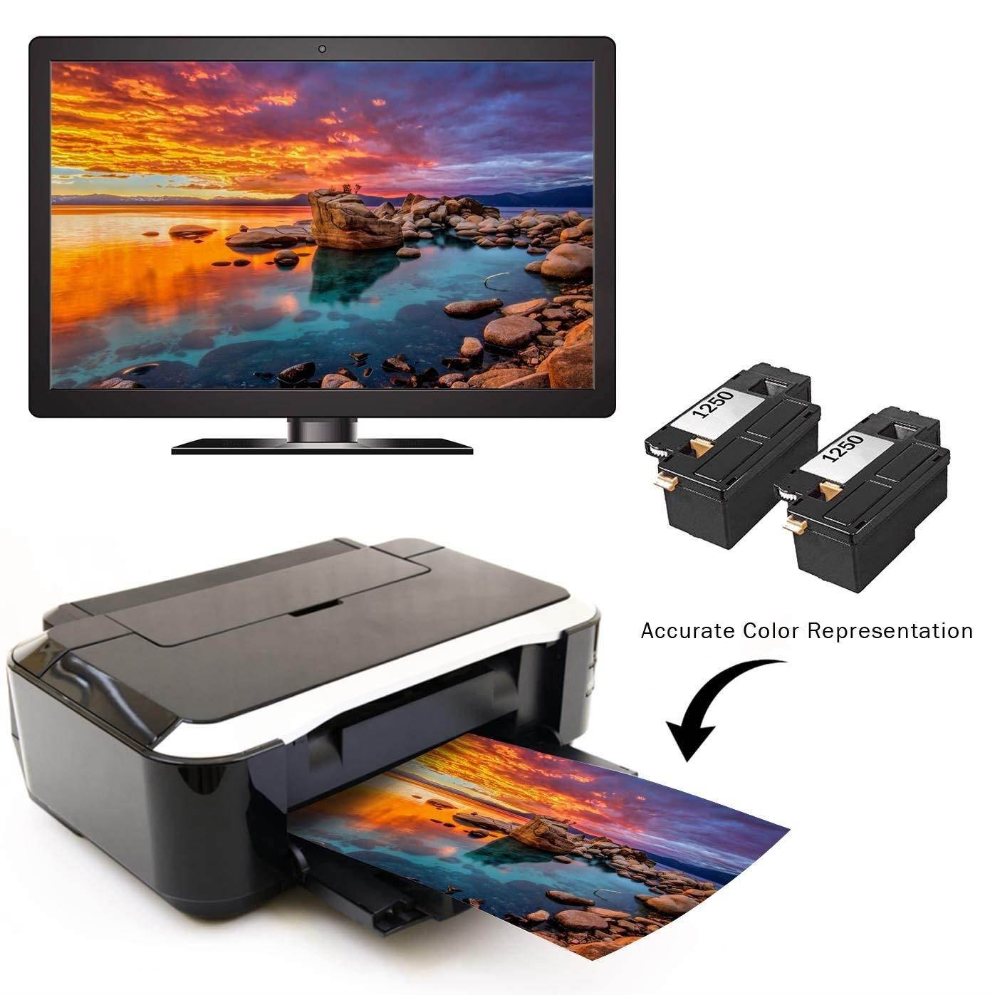 Limeink 2 Black Compatible High Yield Toner Cartridges Replacement for Dell 1250 Laser Printers 1250c 1350cnw 1355cn 1355w 1355cnw C1760nw C1765nf C1765nfw C1760