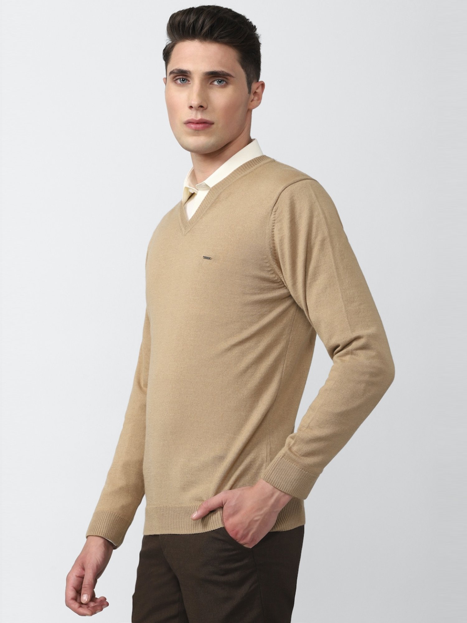 Van Heusen Brown Regular Fit Sweater