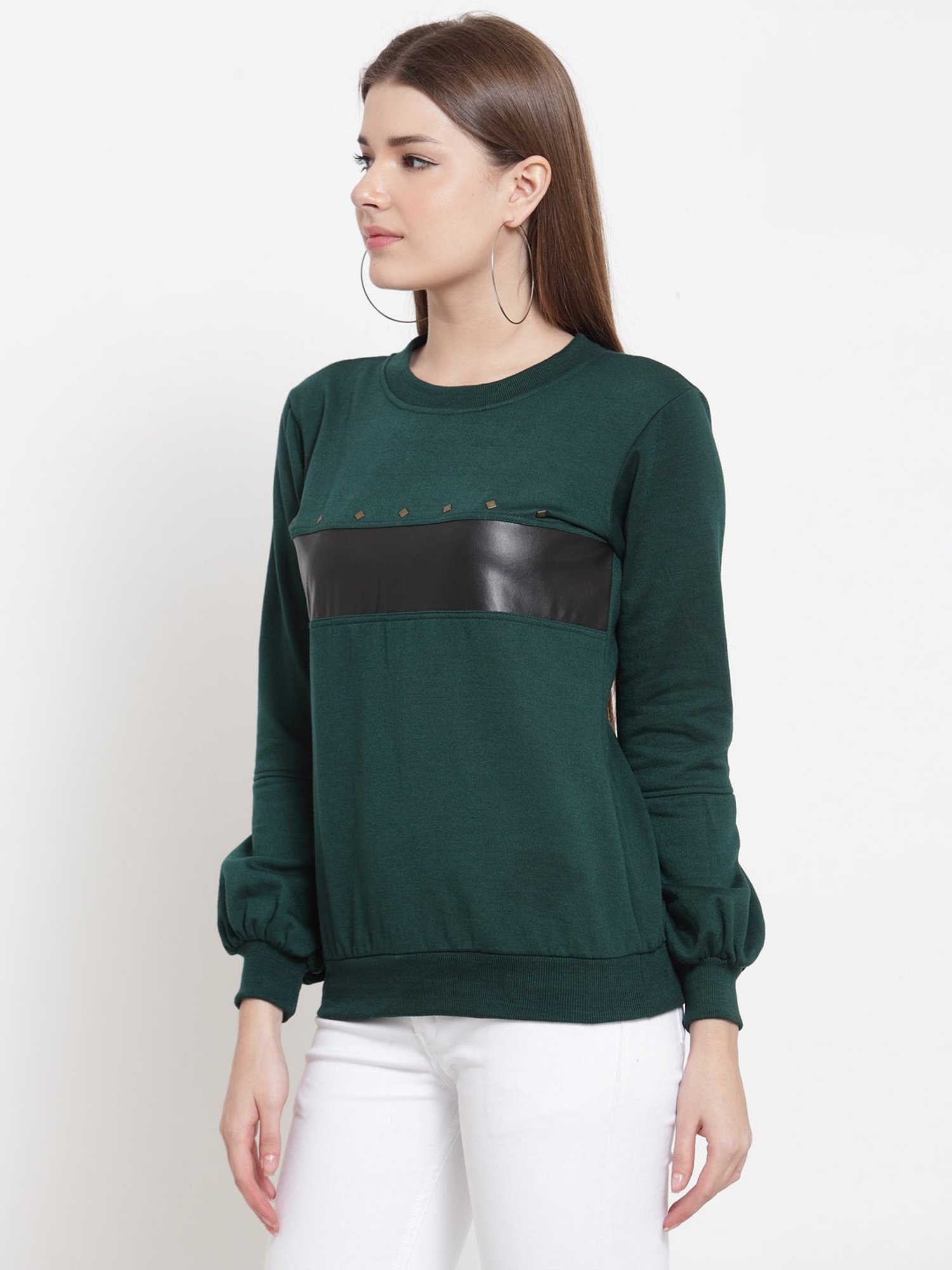Belle Fille Teal Full Sleeves Sweatshirt