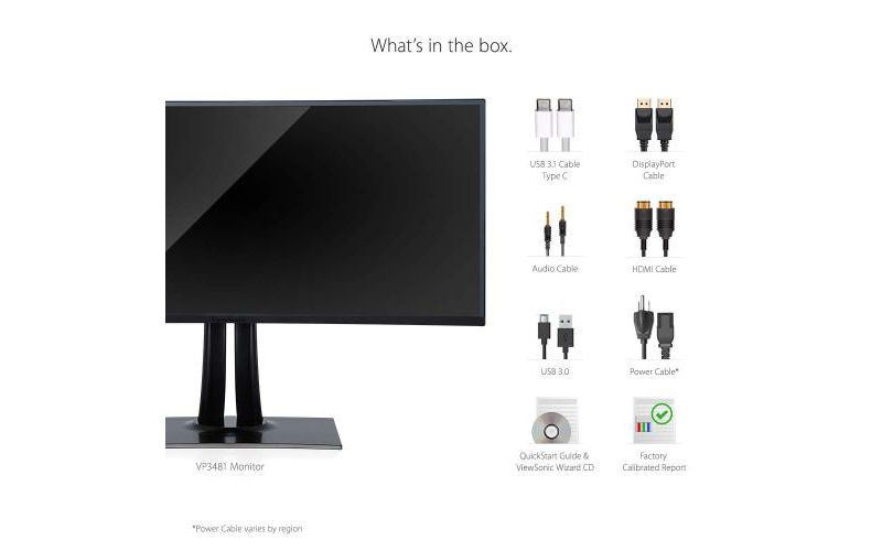 ViewSonic VP3481 34" WQHD Curved Monitor - 3440 x 1440 WQHD+ Display - 100 Hz Refresh Rate - HDR10 Content Support - AMD FreeSync Technology