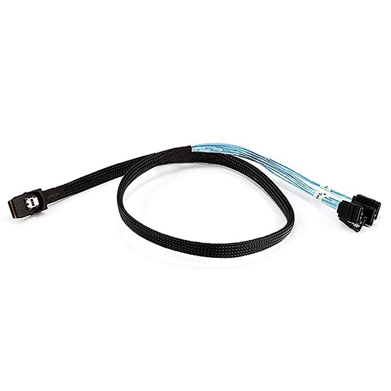 075m 30AWG Internal Mini SAS 36Pin Male with Latch to 7Pin Female Forward Breakout Cable Black 108187