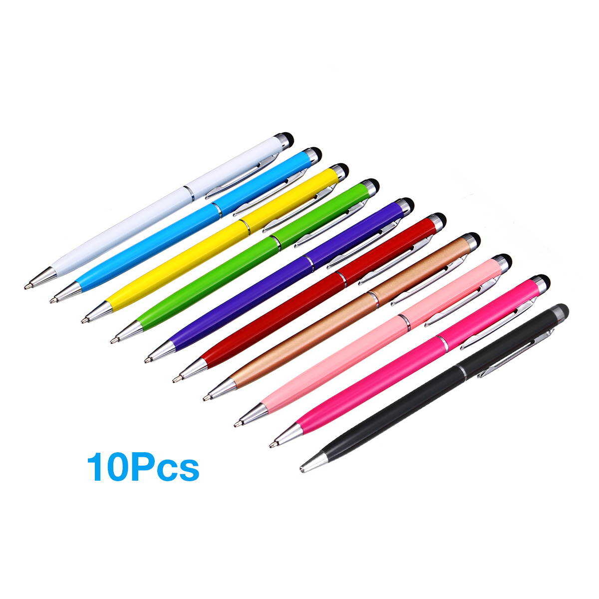 FirstPower 10pcs 2-in-1 Stylus Pens for Tablets Touch Screen with Ball Pen for iPad iPhone XS XS Max XR X 11 / 11 Pro / 11 Pro Max 7 6 Plus Samsung Galaxy S10 Plus S10e Tab