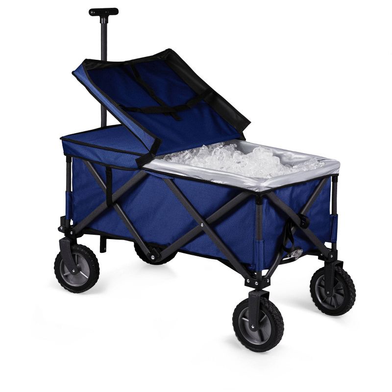 Picnic Time Adventure Wagon Elite Folding Wagon with Liner 183qt Cooler - Navy