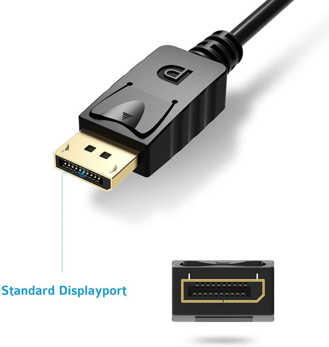 DisplayPort DP to VGA Adapter, Gold-Plated Converter for PC Laptop, DP to VGA Adapter Cable, Male to female, Compatible for PC, Monitor, Projector, TV.