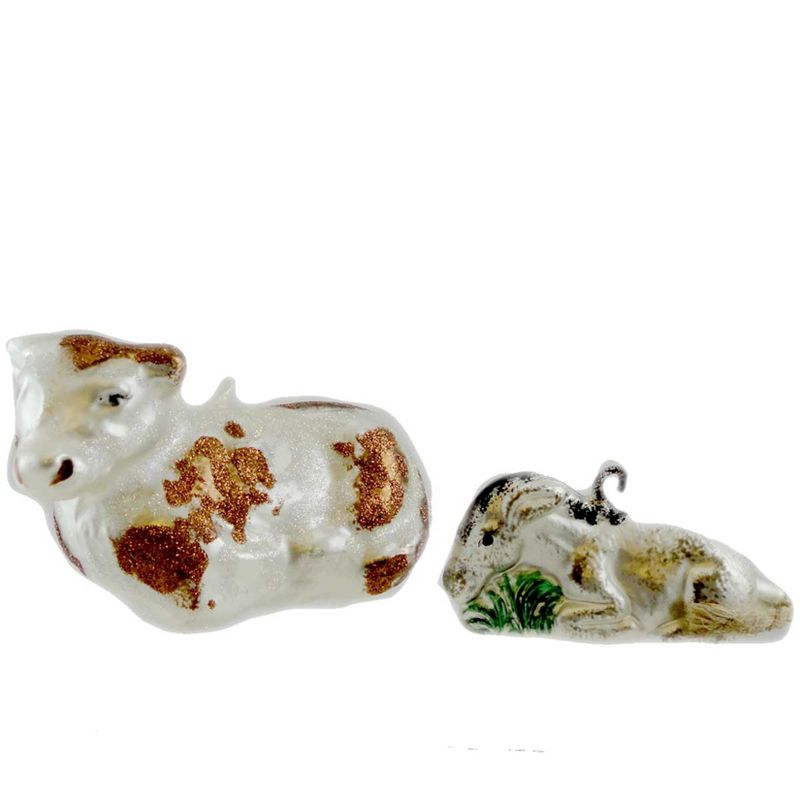 Larry Fraga Manger Animals Christmas Nativity Cow Goat  -  Tree Ornaments