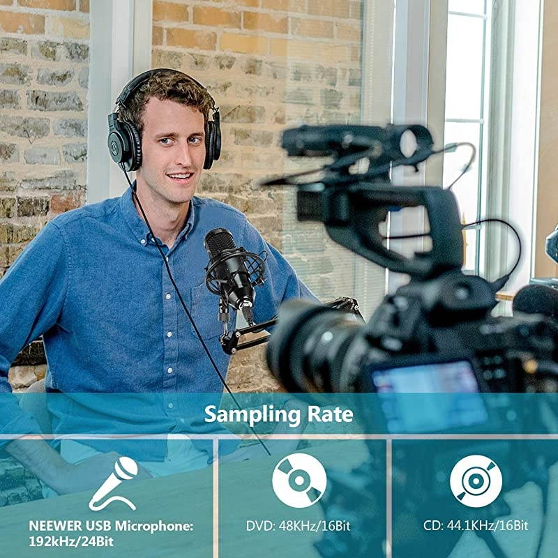 USB Microphone 192KHz24Bit PlugampPlay Computer Cardioid Mic Podcast Condenser Microphone with Professional Sound Chipset for PC KaraokeLivestreamingYouTubeGaming RecordVoice Over Black