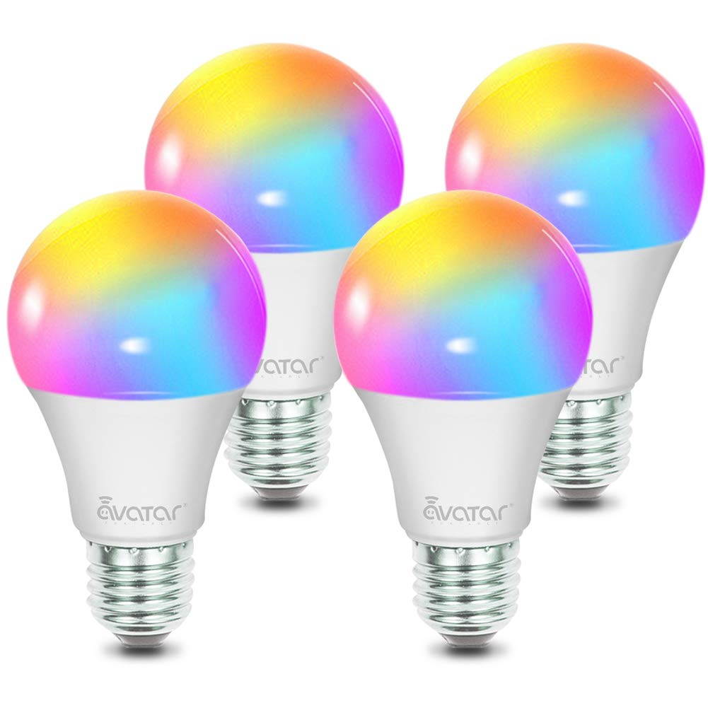 Smart LED Light Bulb, Alexa Light Bulbs WiFi Dimmable Work with Google Home/Smart Life APP, Avatar Controls RGBW Color Changing Lights, No Hub Required (910LM E26 A19 8W=70W Equivalent)