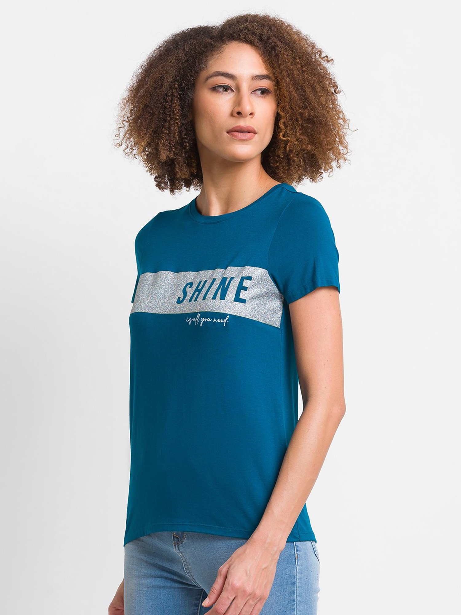 Spykar Blue Printed Top