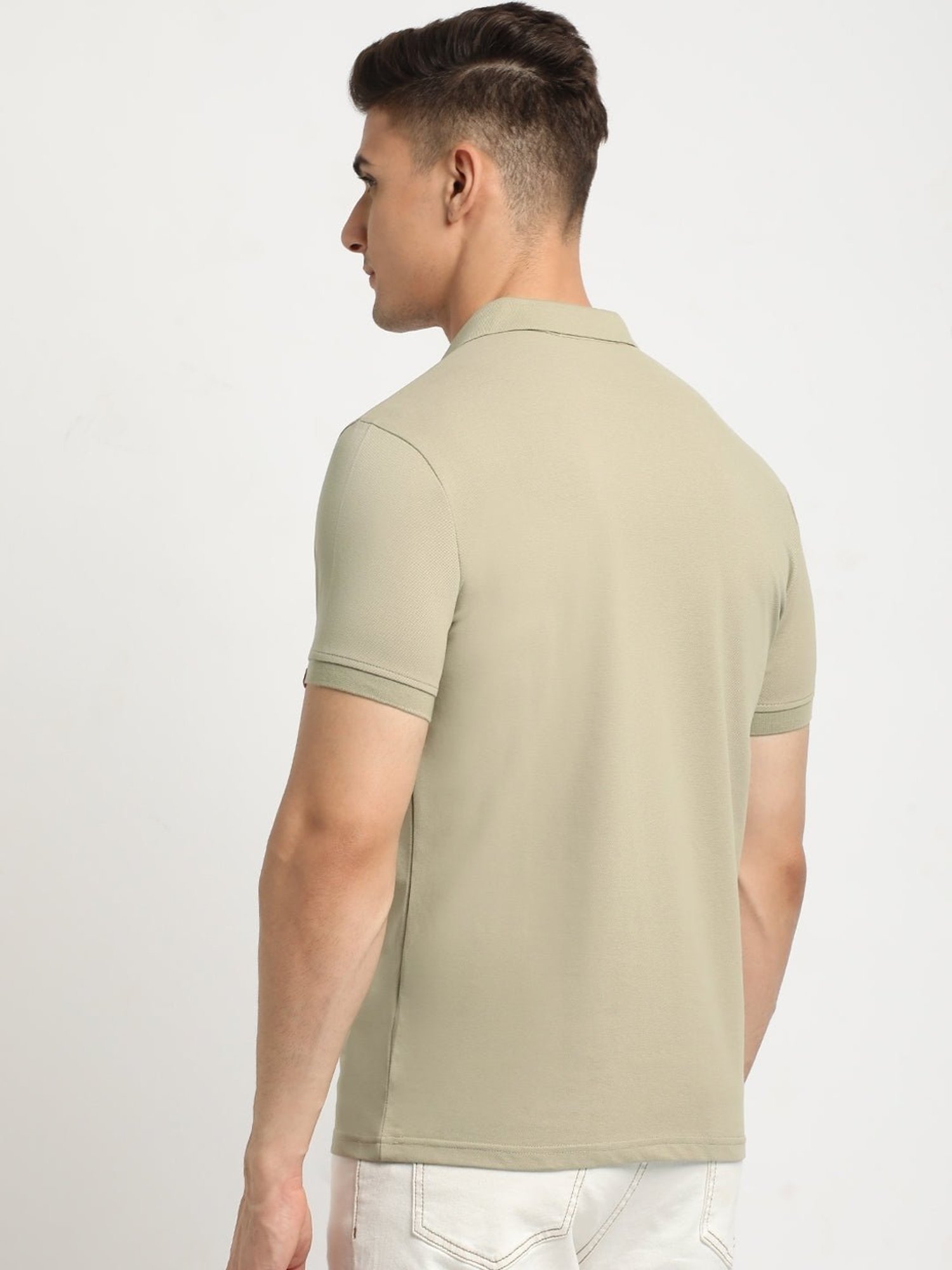 The Bear House Green Slim Fit Polo T-Shirt