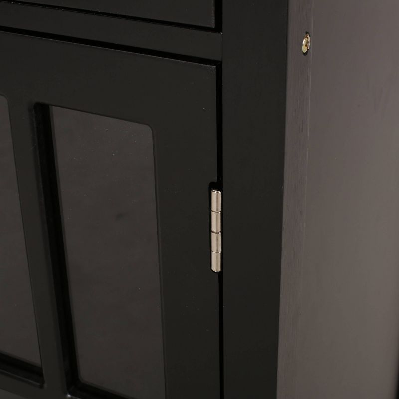 Byway Contemporary Kitchen Cart with Wheels Black/Natural - Christopher Knight Home