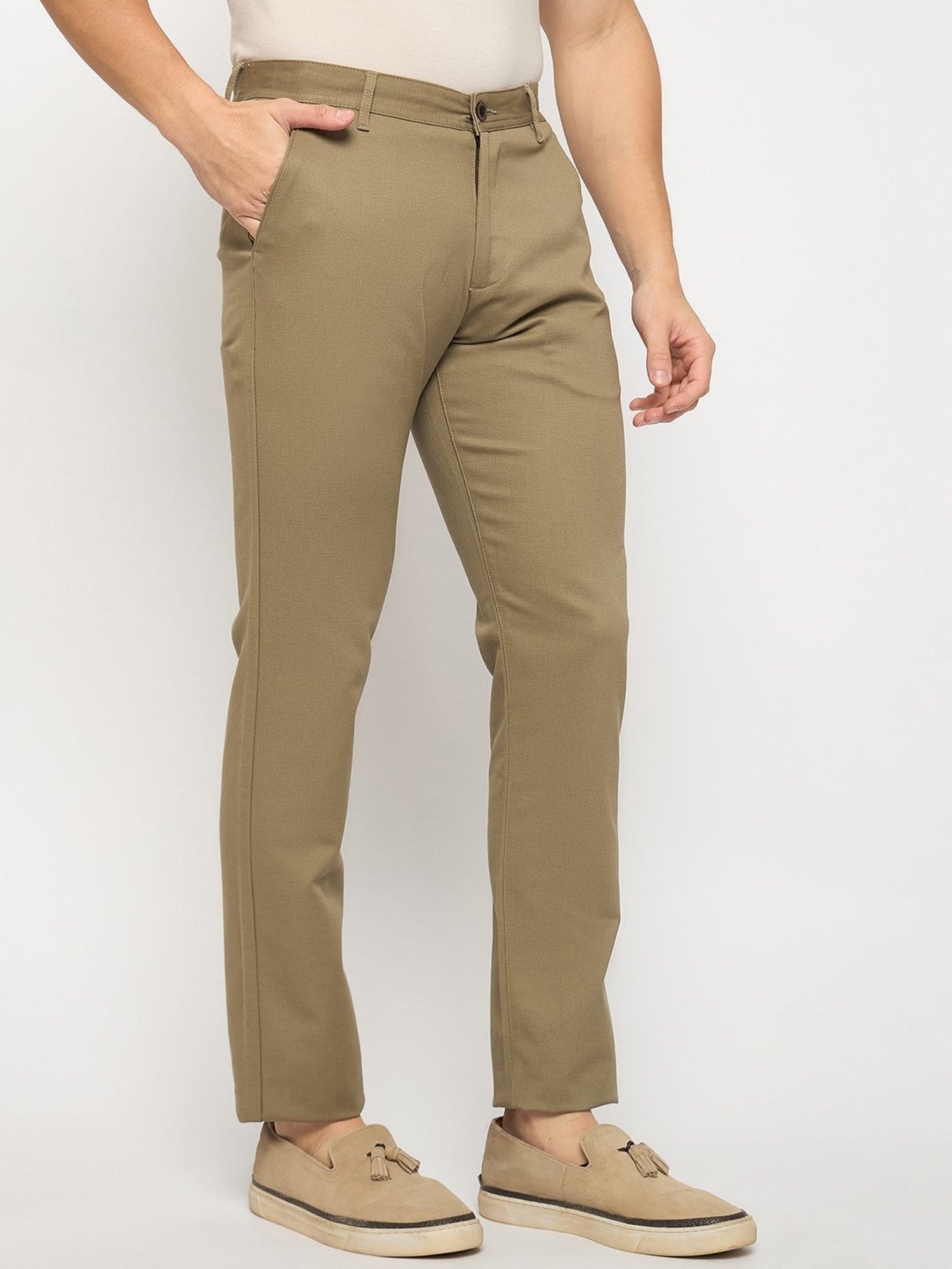 Duke Khaki Cotton Slim Fit Chinos