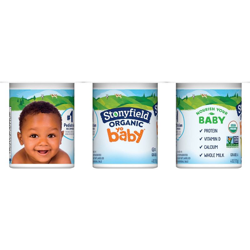 Stonyfield Organic YoBaby Pear & Peach Whole Milk Kids' Probiotic Yogurt - 6ct/4oz Cups