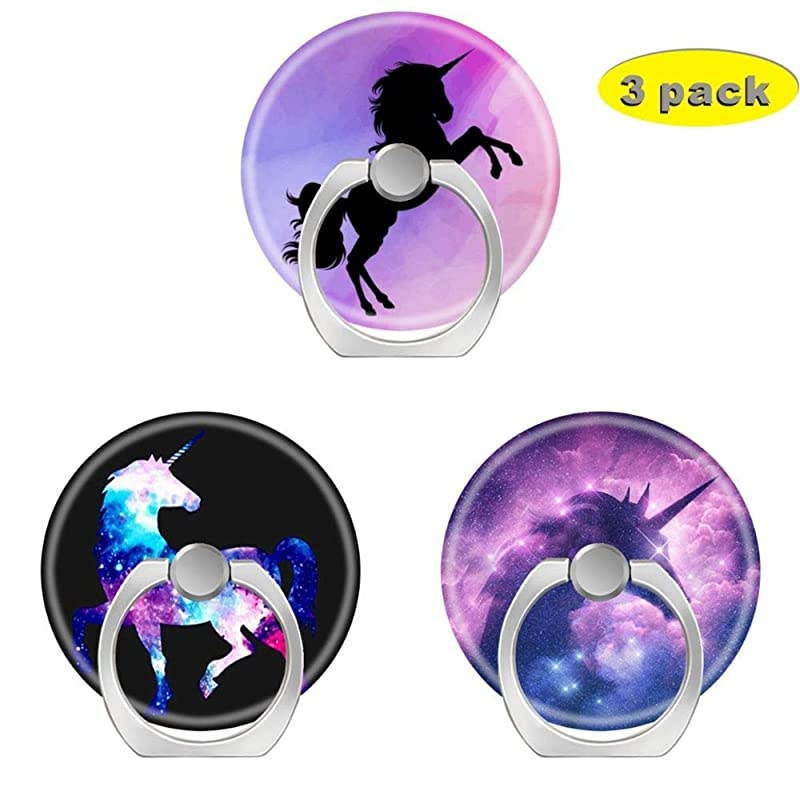 Phone Finger Ring Holder Stand with Car Mount for Smartphone and TabletKickstand 360 Rotation Grip Stand Blue Pink Purple Nebula Unicorn