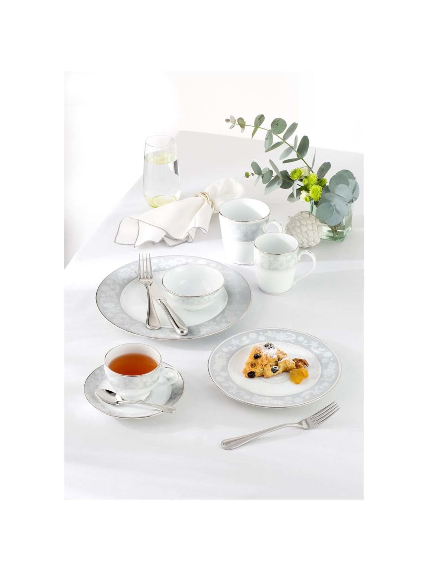 Noritake Winter Sonata White & Grey Poreclain Coffee Mug (0.295 L) - Set of 6