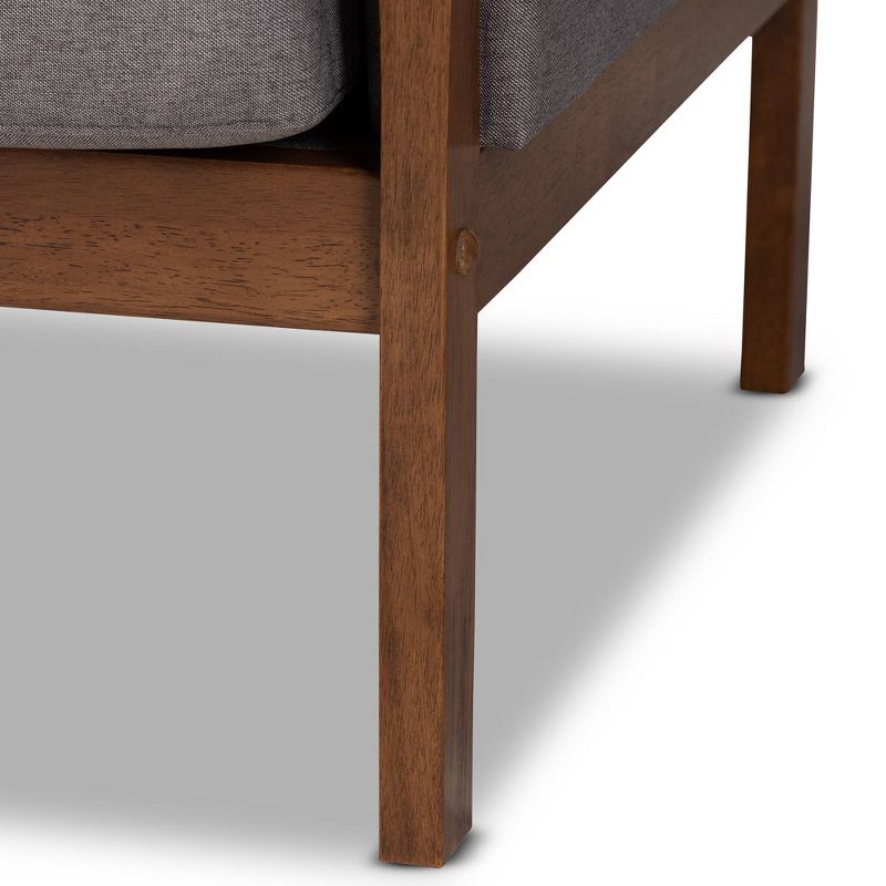 Faux Leather Accent Chair and Ottoman Charcoal Gray - EveryRoom