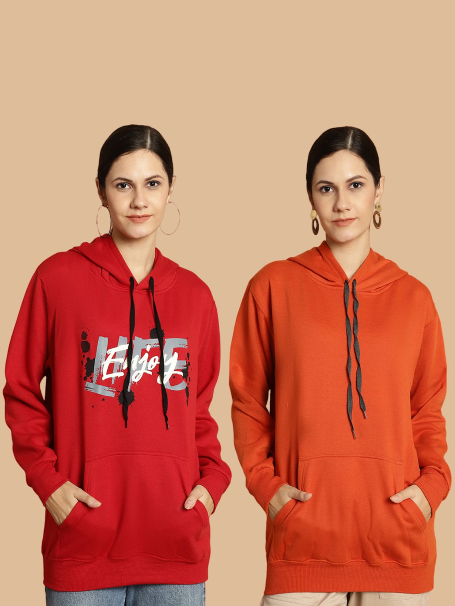 Vimal Jonney Maroon & Rust Printed Sweatshirt - Pack Of 2