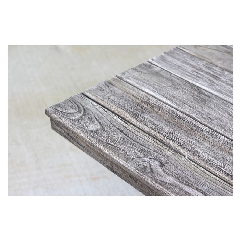 Teak Contemporary Bay Side Outdoor Rectangle Dining Table - Driftwood Gray - Courtyard Casual