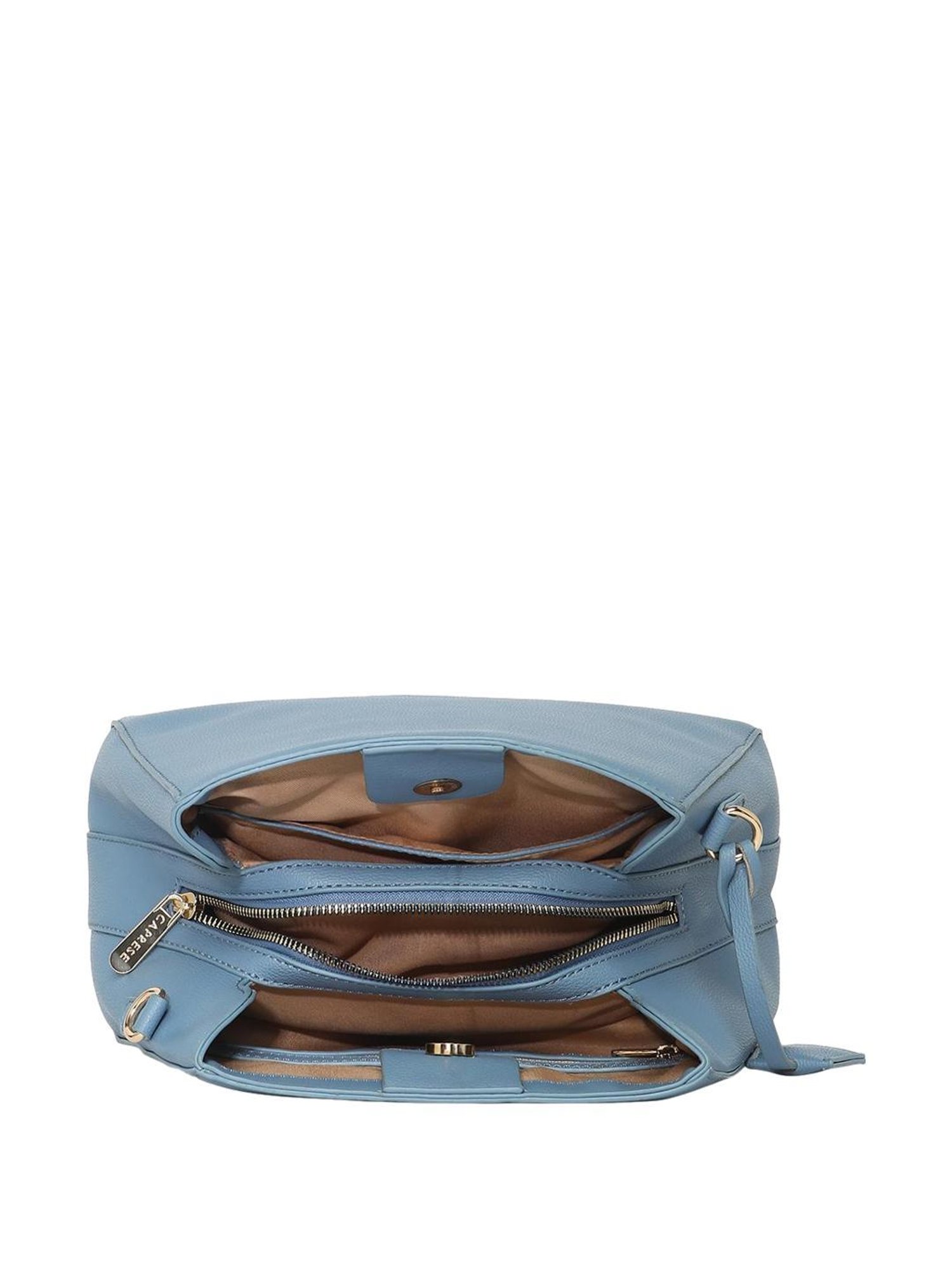 Caprese Milan Blue Faux Leather Solid Sling Handbag