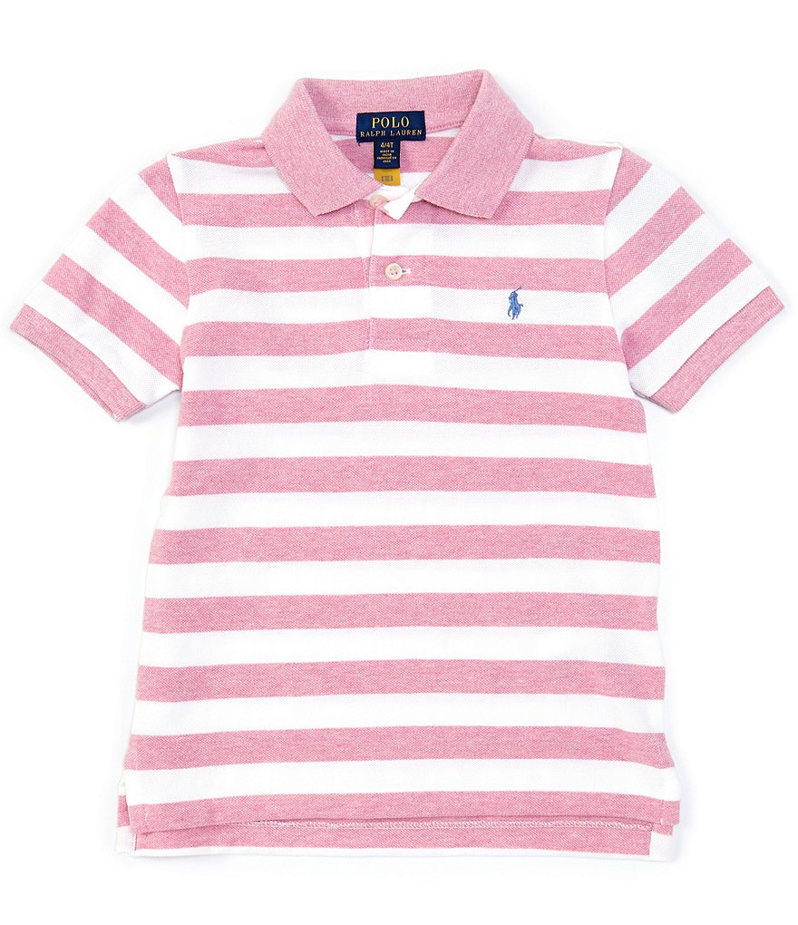 Polo Ralph Lauren Little Boys 2T-7 Short-Sleeve Striped Heathered Mesh Polo Shirt