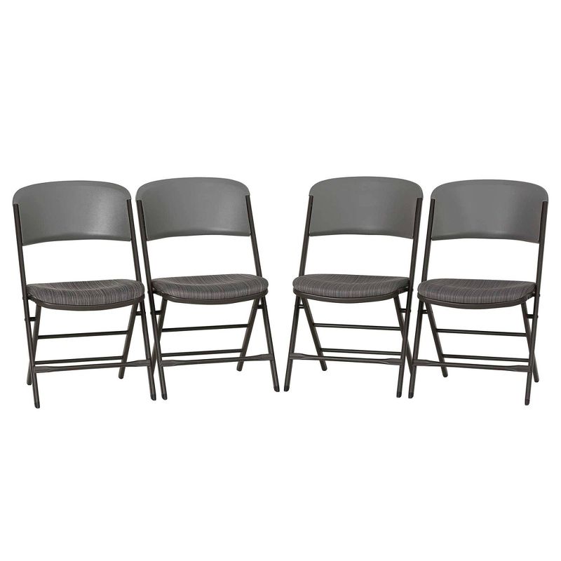 4pk Padded Commercial Grade Folding Chair Gray - Lifetime