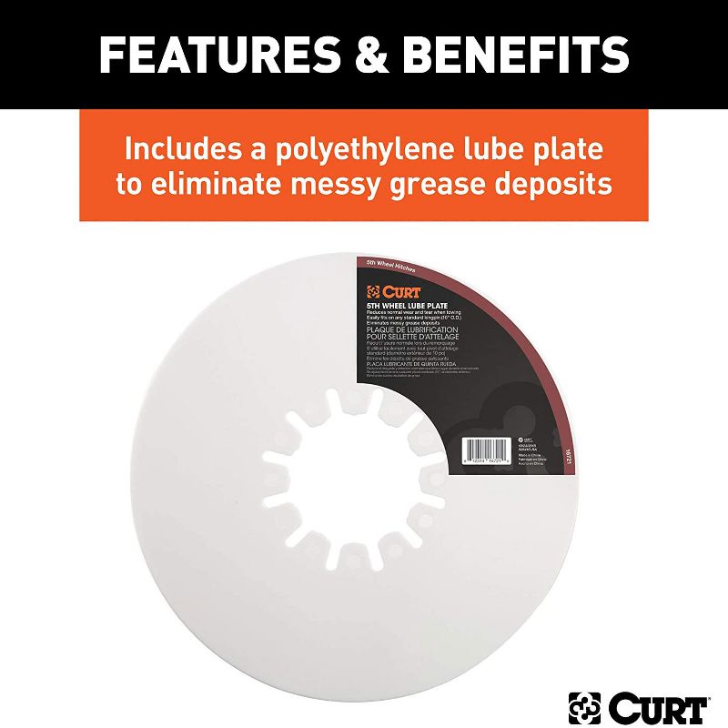 CURT 16516 E16 5th Wheel Slider Hitch for Short Bed Trucks 16,000 pounds, Black