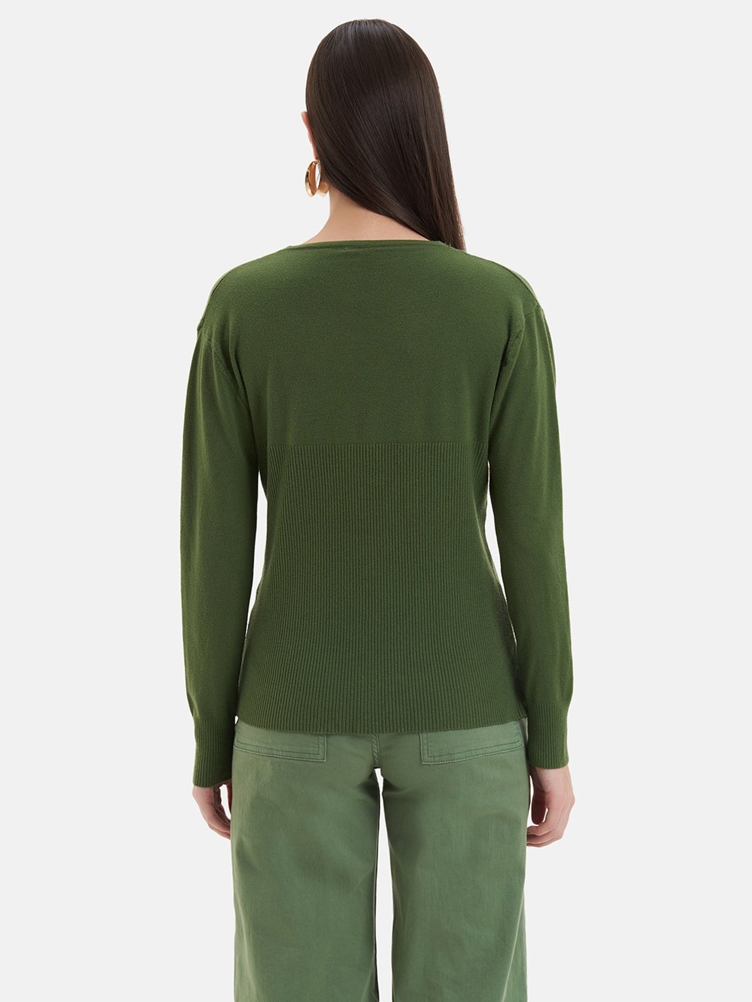 Kazo Green Wool Cardigan