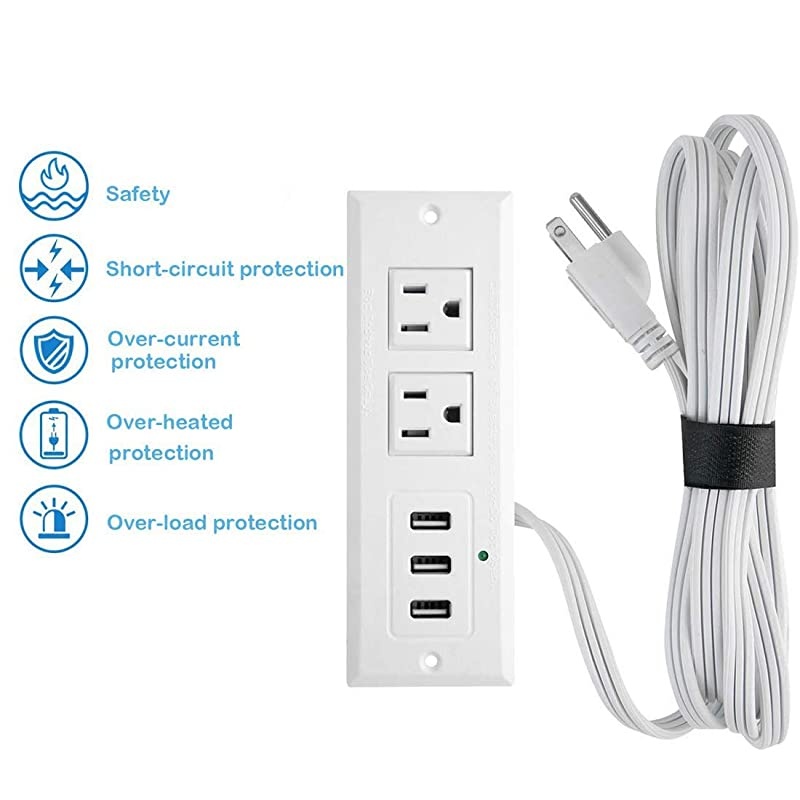 Recessed Power Strip Recessed Desk Outlet with 31A Max USB In Conference Desk Recessed Power Outlets Socket Desktop Power Grommet with 656ft Power Cord