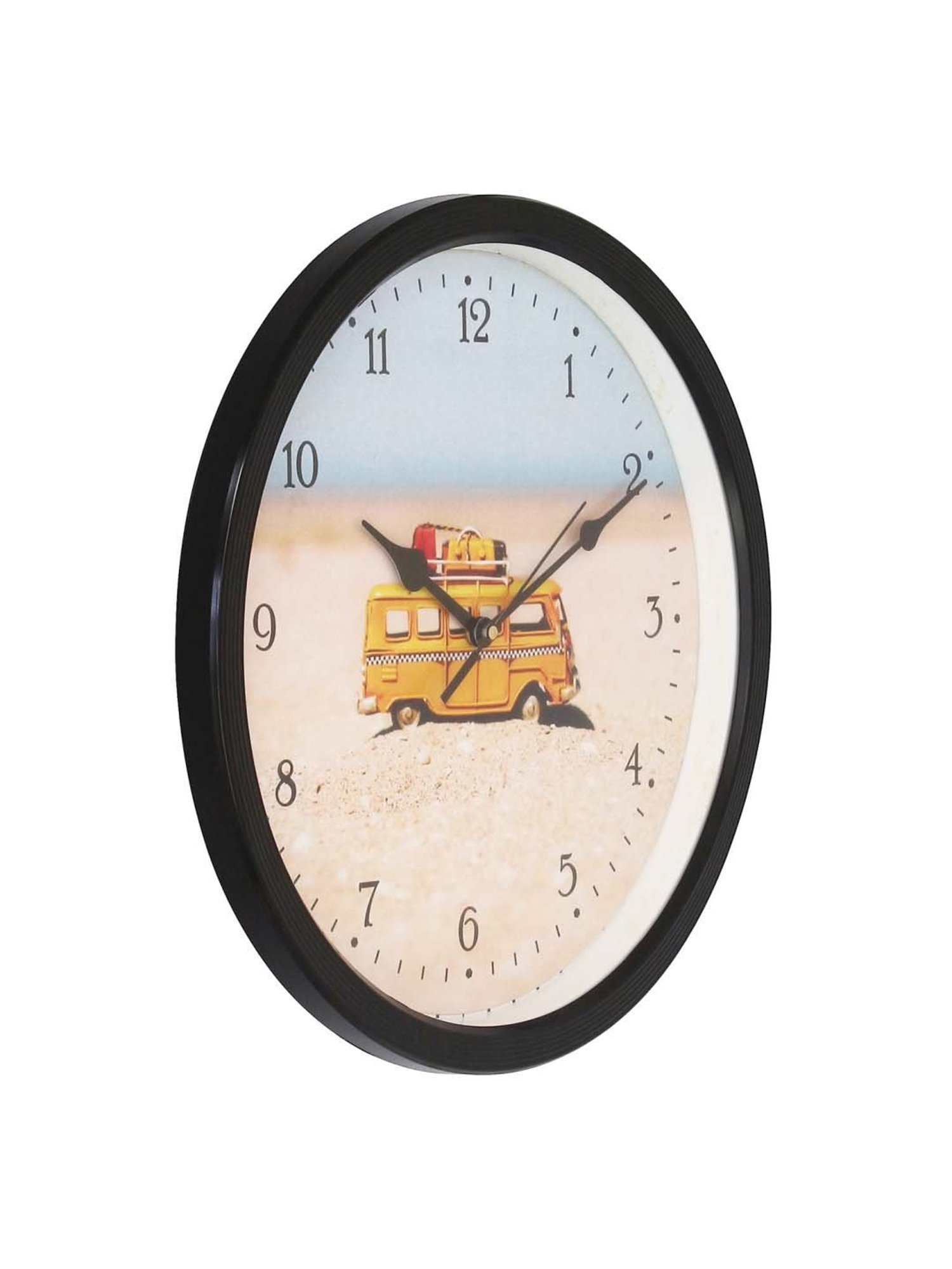 eCraftIndia Designer Round Analog Black Wall Clock